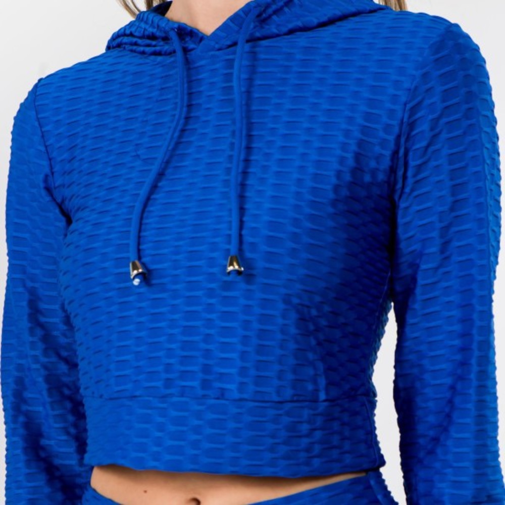🆕 Honey-Comb Activewear Set Cropped Hoodie & Brazilian Butt Lifting Leggings - Picture 6 of 7